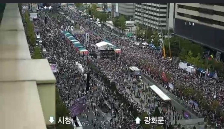 CCTV 화면으로 본 '광화문 집회' 현재 상황 CCTV 화면으로 본 '광화문 집회' 현재 상황