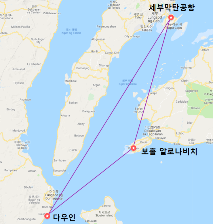  필리핀 보홀, 두마게티, 다우인 스쿠버다이빙 여행 일정, 루트, 숙소 및 교통
