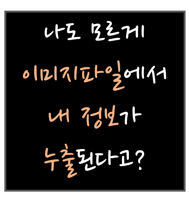  이미지 속에 포함된 개인정보 지우는 방법(이미지 exif정보)