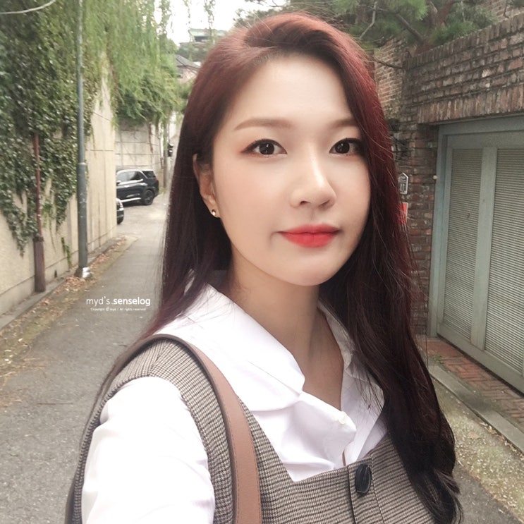  차홍룸 강남점에서 오로라레드 가을염색 했어요