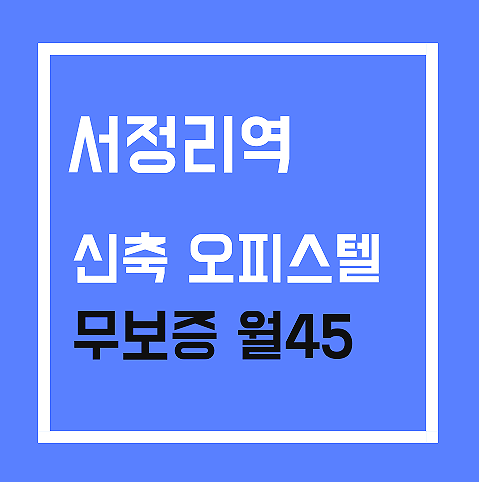  서정리역 무보증 오피스텔 월45만원