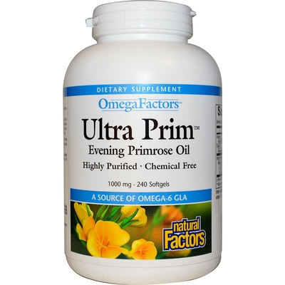  달맞이꽃종자유 - Natural Factors, OmegaFactors, Ultra Prim, 달맞이꽃 오일, 1000 mg, 240소프트젤