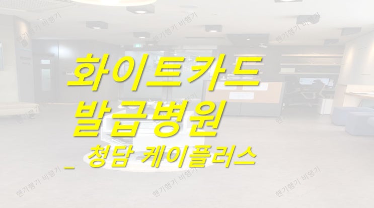  화이트카드 발급] 청담케이플러스 의원 가격// 항공 화이트카드 1급// FAA발급신청하기