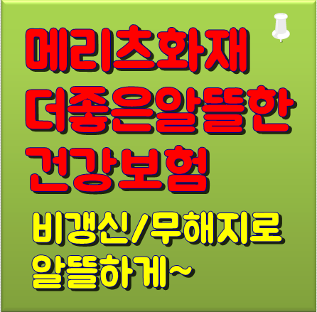  메리츠화재 더좋은알뜰한건강보험 제대로 된 설계란