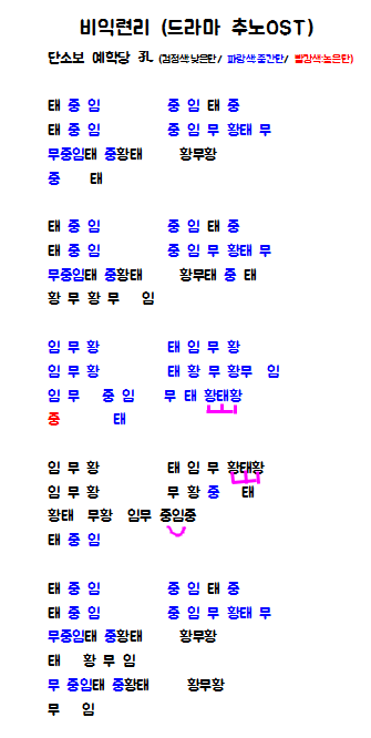  [단소 신청곡] 비익련리(드라마 추노ost/ 해금연주곡) 단소악보 단소연주