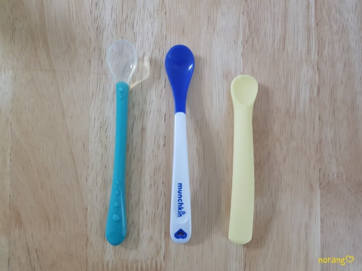  초기 이유식스푼 비교하기_누비 롱핸들, 먼치킨 온도감지, 데일리라이크 봉봉