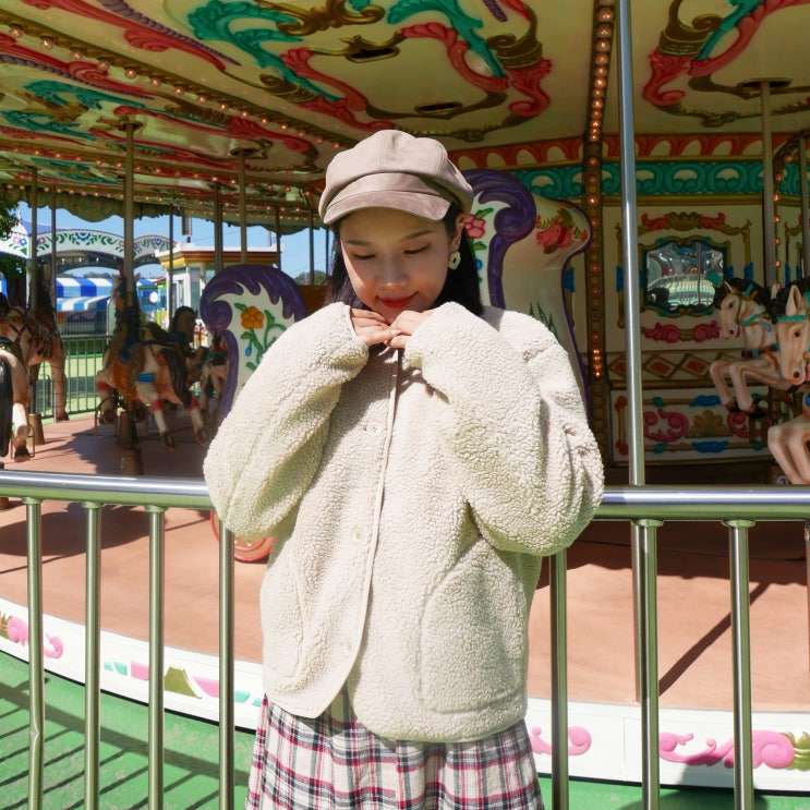  뽀글이후리스! 스파오 덤블 루즈핏 점퍼 귀엽고 포근해 :)