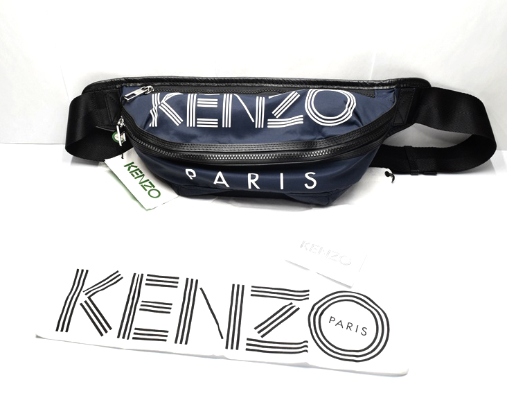  겐조 로고 벨트백 힙색 다크네이비 KENZO