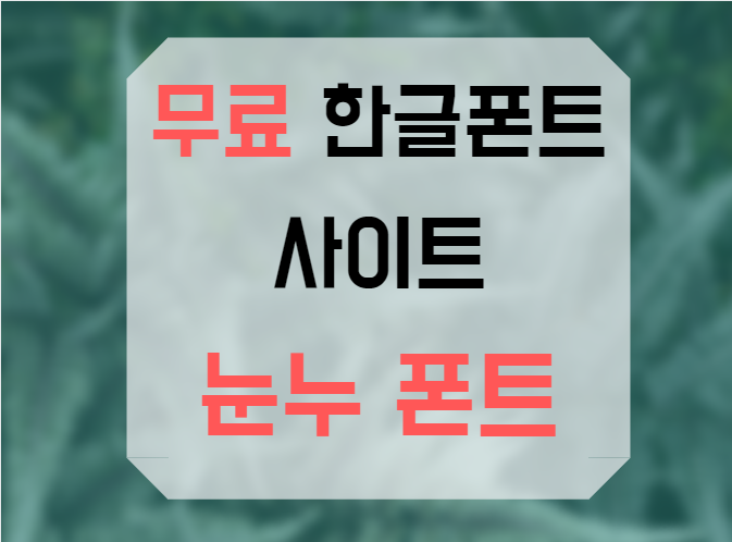  무료 폰트 모음 사이트 눈누를 이용해보자!
