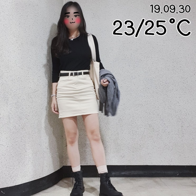  [19.09.30] 23도 / 25도 코디 옷차림 - 9월 마지막 날, 가디건을 개시했어요 !! 워커 + 가디건 조합 GOOD !!