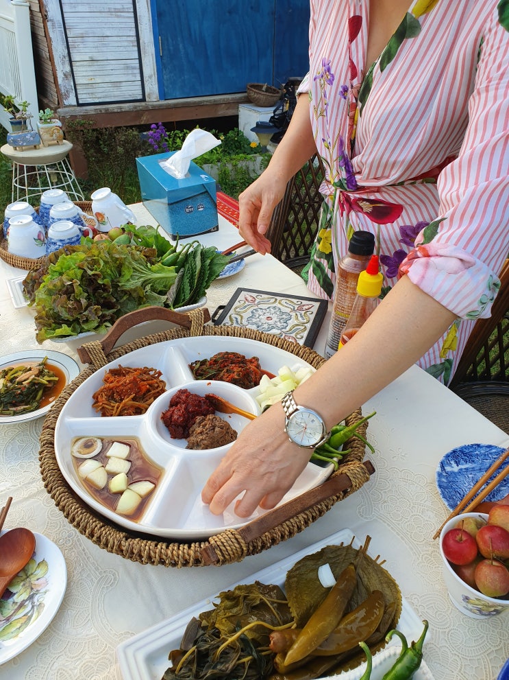 가을여행 동두천 턱거리공방 마당있는집에서 가든파티 가을밤 달 보기 몸보신하기