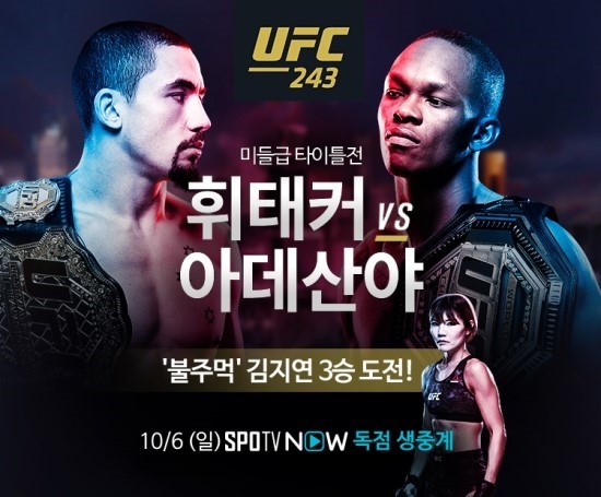  UFC243 휘태커 vs 아데산야 프리뷰!!