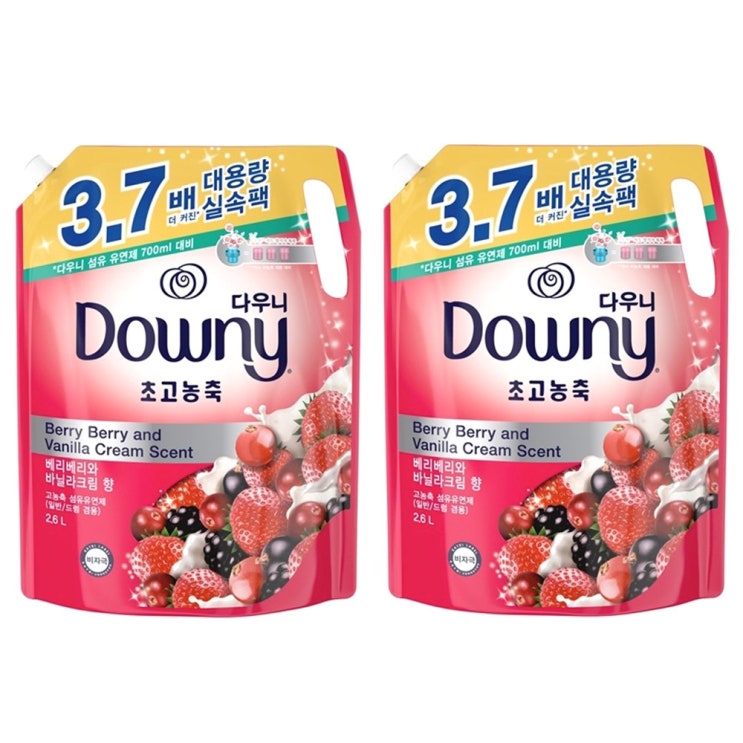  다우니 초고농축 핑크 섬유유연제 베리베리와 바닐라크림 리필
