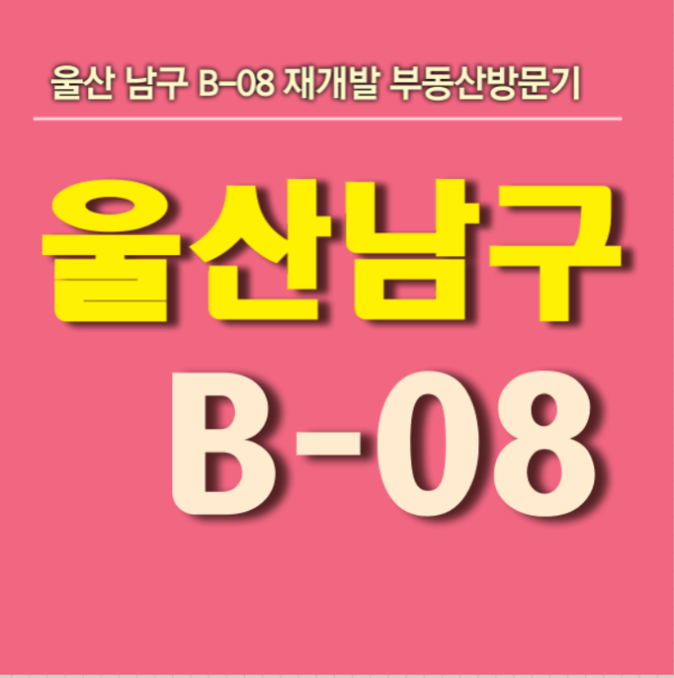  [ 울산 부동산 ] 남구 B-08 재개발 현장 탐방 답사 이야기