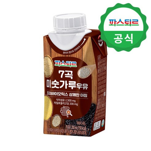  (런칭)파스퇴르 7곡 미숫가루우유 200mlx18팩 /1급A 원유/프리바이오틱스 영양설계