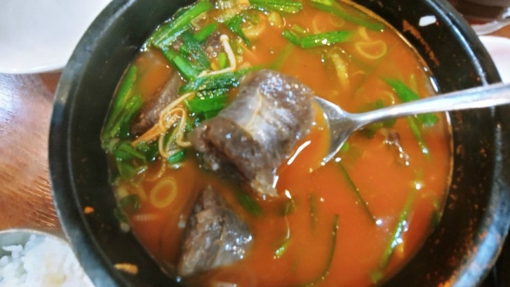 인천 간석동 맛집 화촌토종 순대국 순대 대박 크다