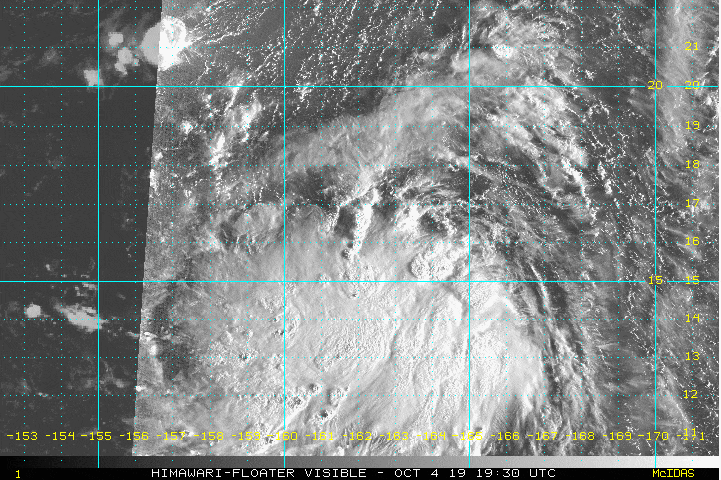 제 19호 태풍 하기비스(201919, 20W TS HAGIBIS), 마셜 제도 서쪽 해상에서 발생. 향후 서진하며 강하게 발달 예상.