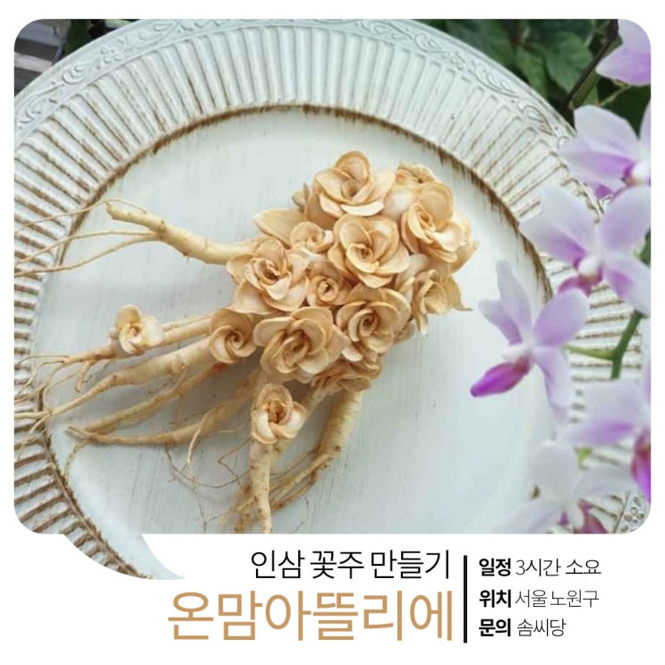  힘이 불끈 솟는 약주 중의 약주! 인삼꽃주 만들기 원데이클래스 [상계동 온맘아뜰리에]