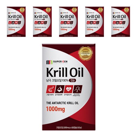  슈퍼쎈 남극 크릴오일 100% 캡슐 60정, 60g