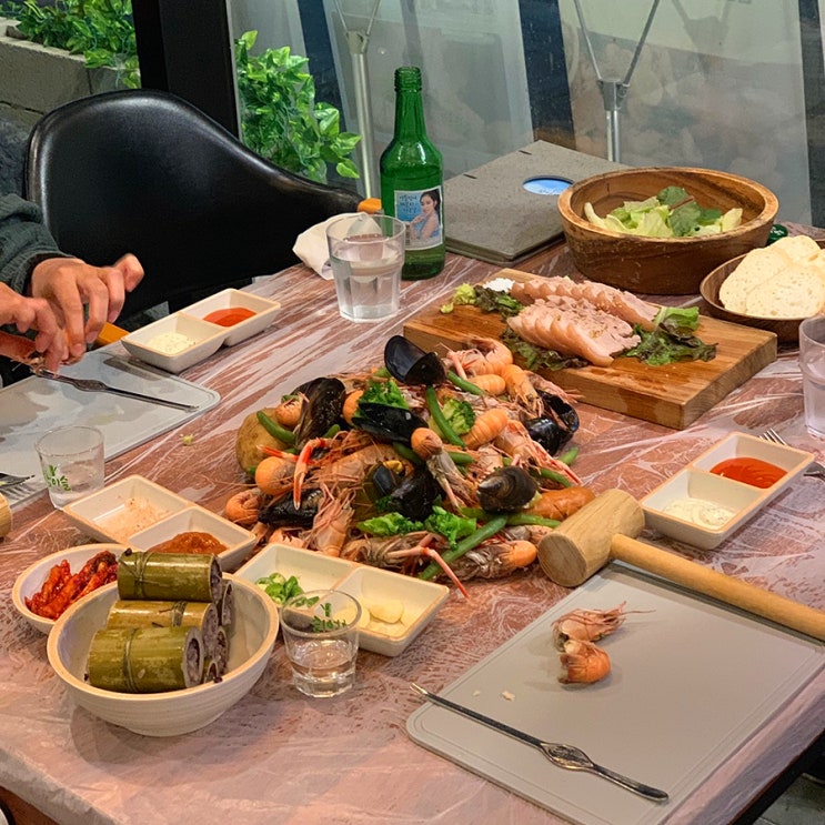 천안 신불당동 맛집 / 회식 장소 추천! 삼다별장 딱새우 먹어요