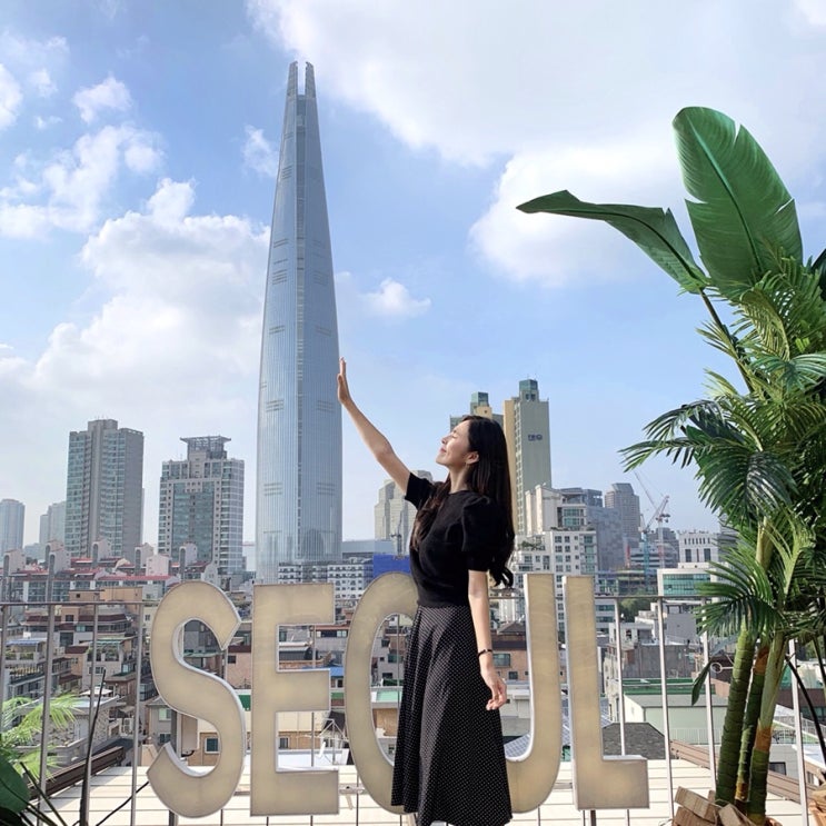  잠실 송리단길 롯데타워 포토존 테라스, 루프탑카페! 서울리즘 Seoulism
