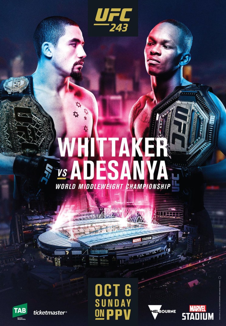  UFC 243 대진표
