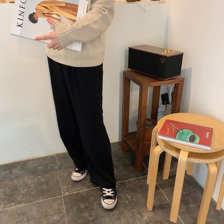  에크루 모던 슬랙스_2COL (S,M,L) 블랙L당일발송