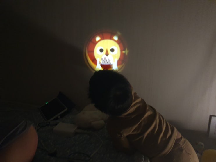  20개월 아기 수면교육에 도움이 되는 그림자놀이 미니 프로젝터 비클립