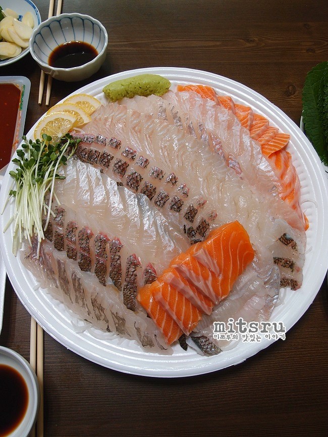  평촌농수산물시장 신안수산 모듬회 포장해서 집에서 즐기기