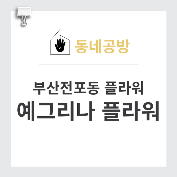  [동네공방] 부산서면전포동 : 플라워공방 '예그리나 플라워'