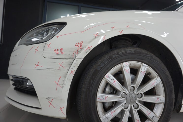  <아우디 Audi A3> 수입차 덴트 판금도색, 자차보험수리로 외형복원 했어요 -파주덴트, 운정덴트 외형복원