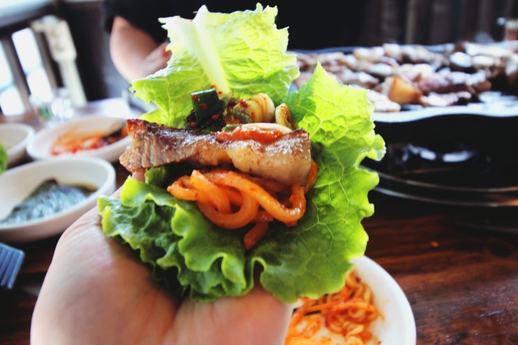 제주 서귀포 맛집 흑돼지+한치라면=최고