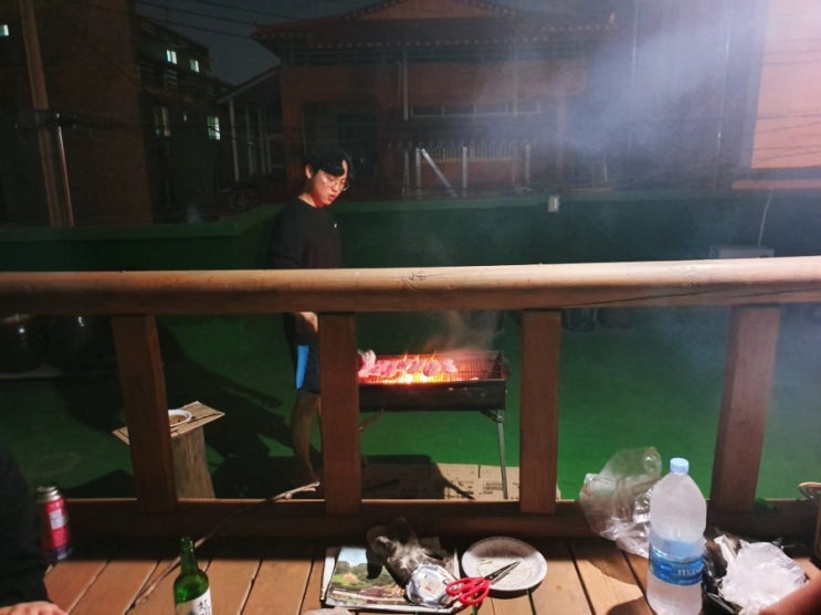  청주 친구집 옥상에서 바베큐파티:) 날씨좋고힐링제대로했어요~