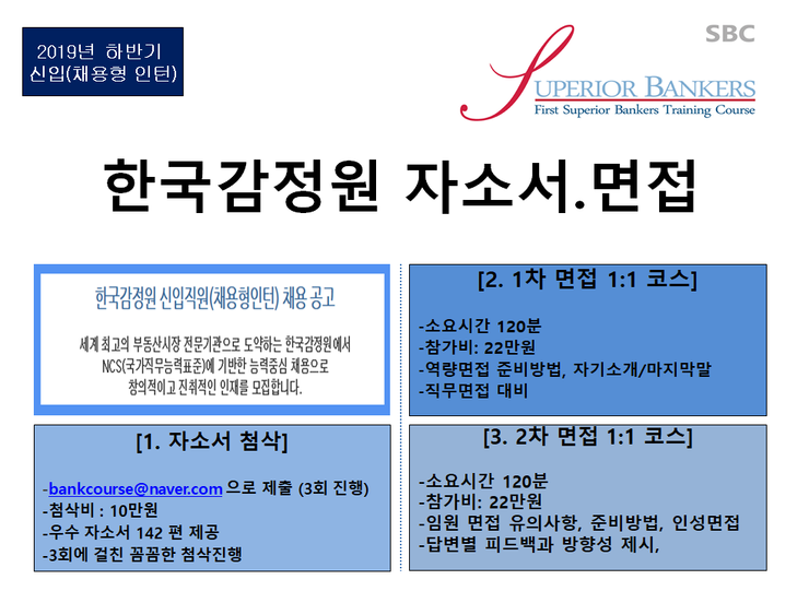  한국감정원 채용형인턴 [자소서, 면접]
