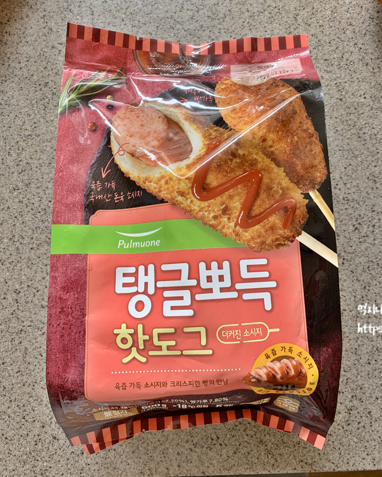  풀무원 탱글뽀득 핫도그 체다모짜 핫도그 소스조합