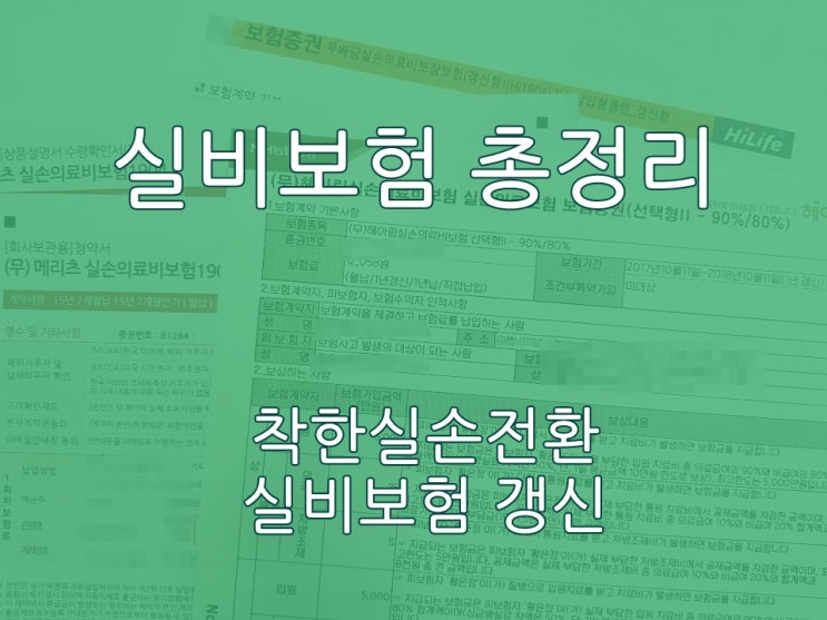  실비보험 갱신 및 착한실손전환 총정리