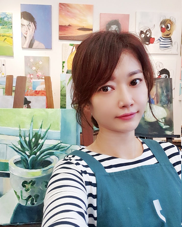  홍대 화실콤마에서 성인취미미술 유화그리기