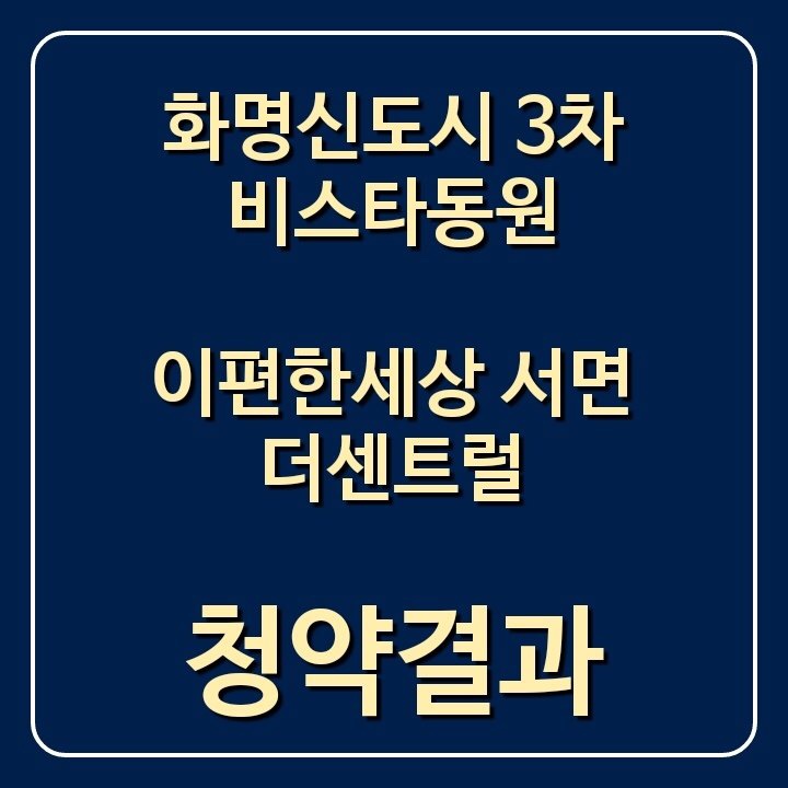  화명신도시 3차 비스타동원 1순위 청약 경쟁률 확인!
