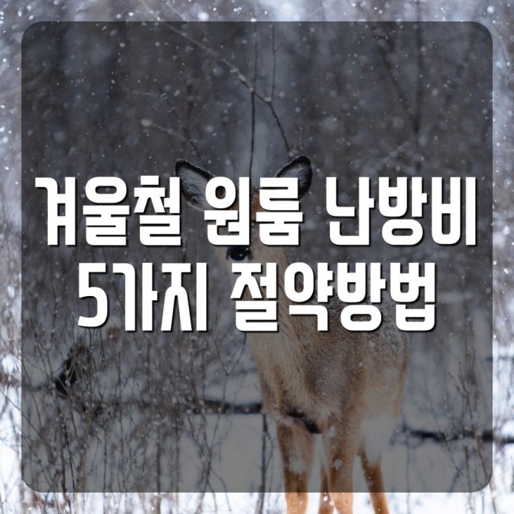  겨울철 원룸 난방비 절약하는 5가지 방법!