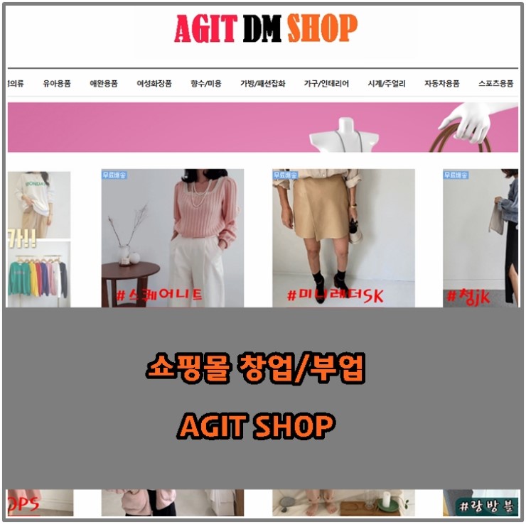  쇼핑몰 창업/부업 아지트샵 DM SHOP으로 오픈
