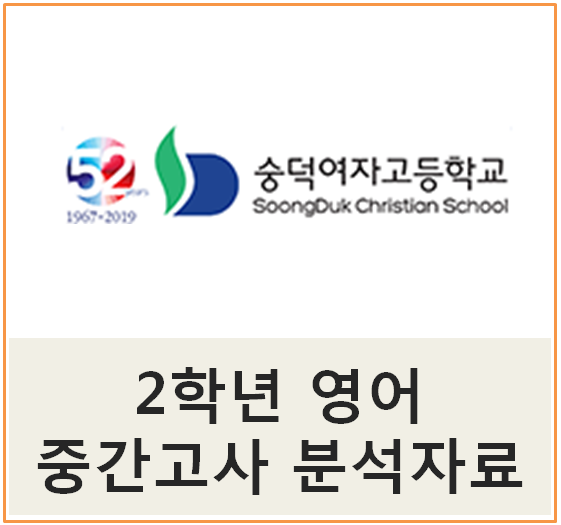  만수동영어학원 해냄영어 숭덕여고 2학년 영어 중간고사 분석 자료!