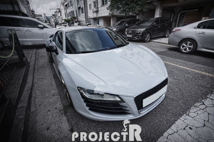  아우디 R8 재시공 전체 랩핑, 에이버리 슈프림 유광 라이트 그레이 시공 후기 by 인천랩핑 프로젝트R