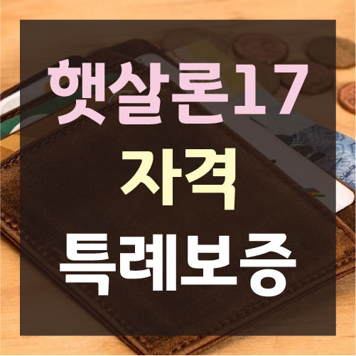  햇살론17자격 특례보증 살펴보기