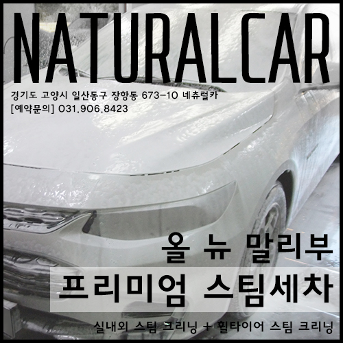  [일산 네츄럴카] 스팀세차/스노우폼세차/프리미엄 손세차/실내외 스팀 크리닝 : 올 뉴 말리부