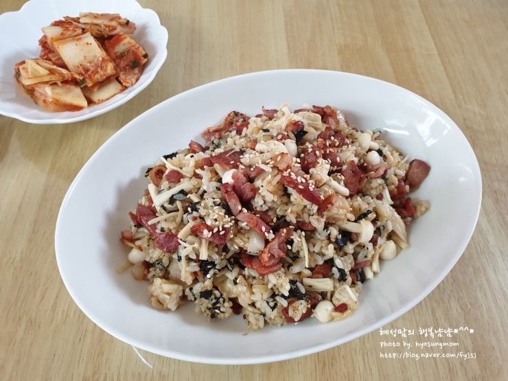  오리훈제버섯볶음밥 마땅한거 없을때 최고^^ with 해피콜