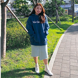 가을데일리룩에 딱, 마크곤잘레스 후드티로 블루 포인트 코디 ♥