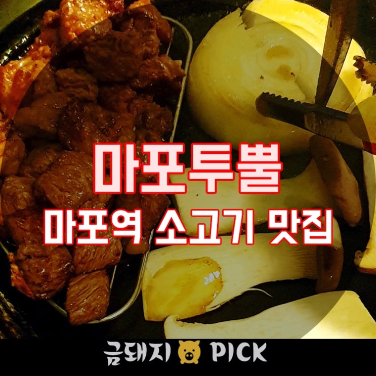  마포역 고기집/마포투뿔/최고급 한우1++등급 소고기 먹은 날