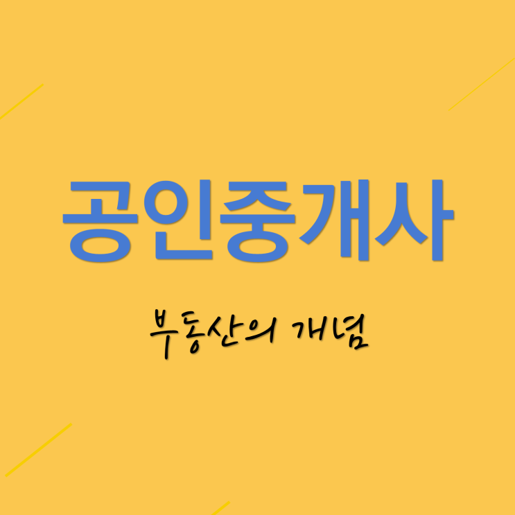  공인중개사 1차 부동산의 개념
