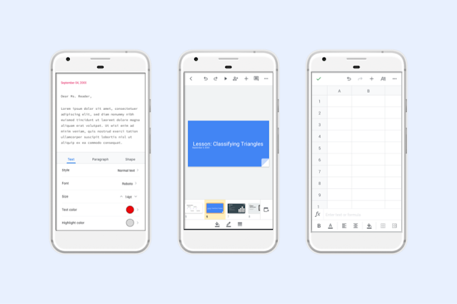 구글 독스, 시트, 슬라이드 앱의 디자인이 리뉴얼 되었습니다.