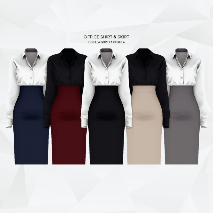  [심즈4] Office Shirt & Skirt - CC템
